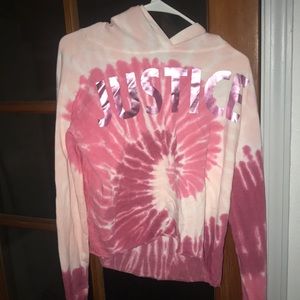 Pink tie die hoodie from justice.